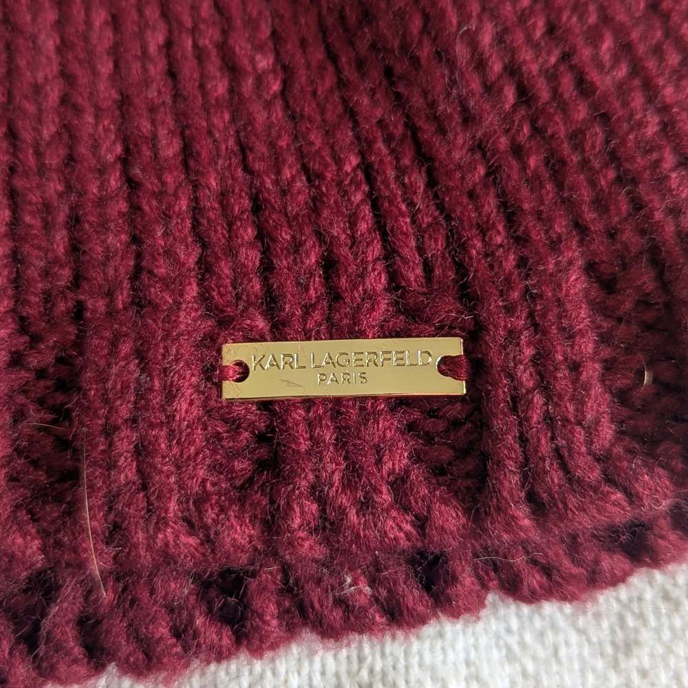 Karl Lagerfeld Burgundy Knit Sweater